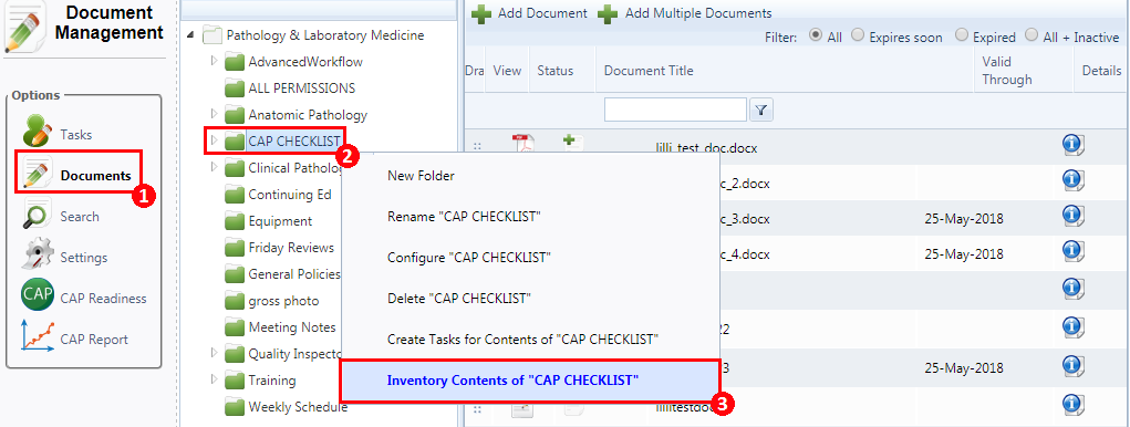Current Folder Documents Inventory Document Manager How-To